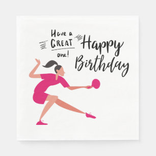 Serviette En Papier Table de tennis de ping-pong Fille d'anniversaire