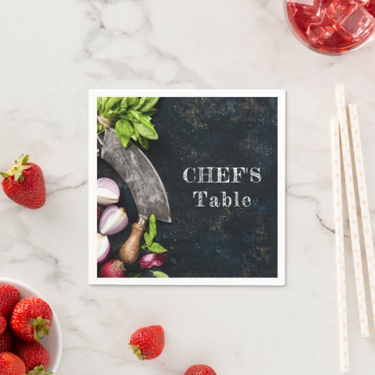 Serviette En Papier Table du chef cuisine rustique (En situation)