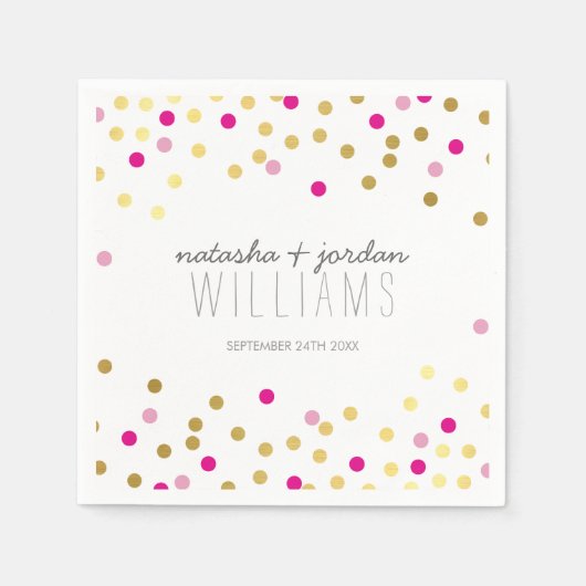 Serviette En Papier TABLE mariage DÉCOR confetti mignon or rose (Devant)
