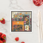 Serviette En Papier Table orange Mah Jongg (En situation)