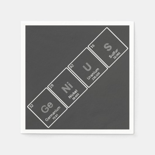Serviette En Papier Table périodique GeNiUS cocktail napkin (Devant)