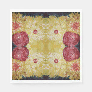 Serviette En Papier Tableau abstrait de l'explosion florale