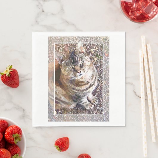 SERVIETTE EN PAPIER TABLEAU CAT (En situation)