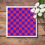 Serviette En Papier Tableau de À damiers bleu néon et rouge Vintage<br><div class="desc">Tableau de contrôle À damiers bleu néon et rouge | VINTAGE | Classique | tendance | Style | Mode | Minimal</div>