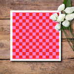 Serviette En Papier Tableau de À damiers rose et rouge Neon Vintage<br><div class="desc">Tableau de contrôle Neon Pink et Red À damiers | VINTAGE | Classique | tendance | Style | Mode | Minimal</div>