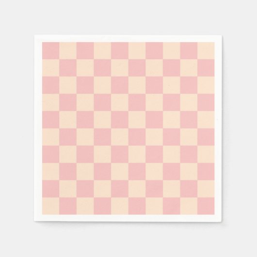 Serviette En Papier Tableau de bord rose et crème (Devant)