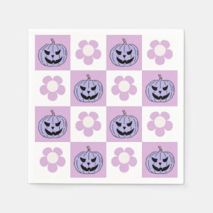 Serviette En Papier Tableau de contrôle Jack-o'-lantern Pink Purple Ha