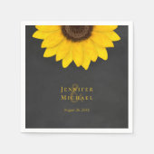 Serviette En Papier tableau de tournesol cartonné rustique fleurie mar (Devant)