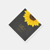 Serviette En Papier tableau de tournesol cartonné rustique fleurie mar (Coin)