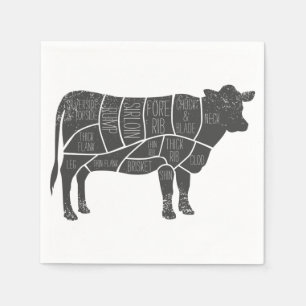 Serviette En Papier Tableau des bouchers de bétail