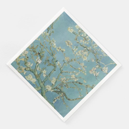 Serviette En Papier Tableau des fleurs d'amandes de Van Gogh (Coin)