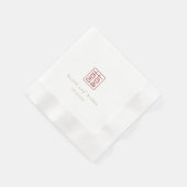 Serviette En Papier Tableau Mariage chinois moderne Double Bonheur (Coin)