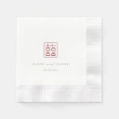 Serviette En Papier Tableau Mariage chinois moderne Double Bonheur (Devant)