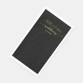 Serviette En Papier Tableau noir et Mariage de calligraphie or (Coin)