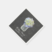 Serviette En Papier Tableau noir Hydrangea Mason Jar Mariage (Coin)