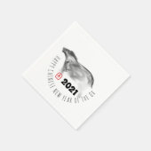 Serviette En Papier Tableau original OX Nouvel An chinois 2021 PN (Coin)