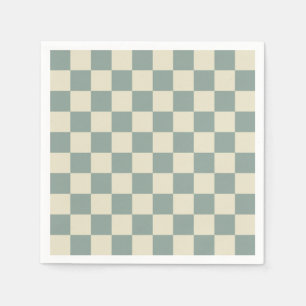 Serviette En Papier Tableau vert et jaune pâle