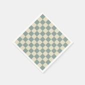 Serviette En Papier Tableau vert et jaune pâle (Coin)