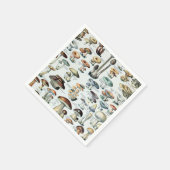 Serviette En Papier Tableau vintage des champignons comestibles (Coin)