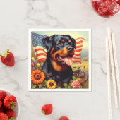 Serviette En Papier Tableau vintage Rottweiler (En situation)