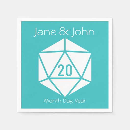 Serviette En Papier Tabletop Chic en serviettes turquoise (Devant)