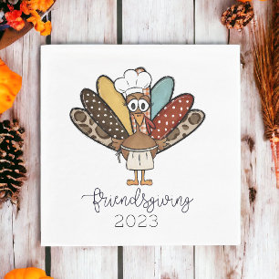 Serviette En Papier Tablier de dinde drôle pour Friendsgiving Chapeau 