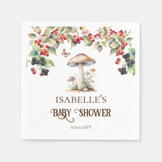 Serviette En Papier Tabouret en bois et Baby shower d'automne de champ (Devant)
