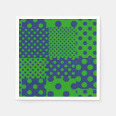 Serviette En Papier Taches à pois verts bleus Patchwork (Devant)