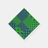 Serviette En Papier Taches à pois verts bleus Patchwork (Coin)