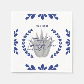 Serviette En Papier Taco' Bout 21 | Serviettes Tequila bleu/argent