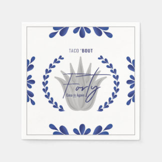 Serviette En Papier Taco' Bout 40 | Serviettes Tequila bleu/argent