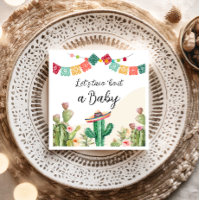 Taco Bout a Baby Fiesta Cactus Aquarelle Douche