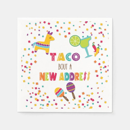 Serviette En Papier Taco Bout a New House Address - Blanc (Devant)