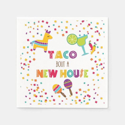 Serviette En Papier Taco Bout a New House Napkin - Blanc (Devant)