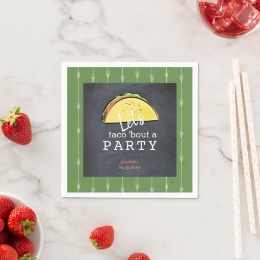 Serviette En Papier Taco Bout A Party Chalkboard Birthday Paper (En situation)