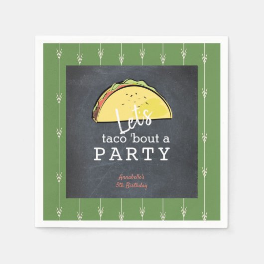 Serviette En Papier Taco Bout A Party Chalkboard Birthday Paper (Devant)