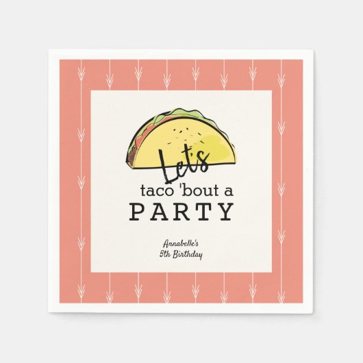 Serviette En Papier Taco Bout A Party Fiesta Anniversaire Paper (Devant)