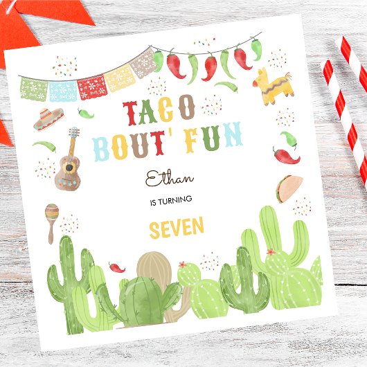 Serviette En Papier Taco bout' fun fiesta mexicaine anniversaire