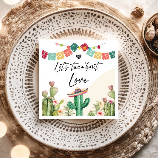 Serviette En Papier Taco Bout Love Fiesta Aquarelle Cactus Douche