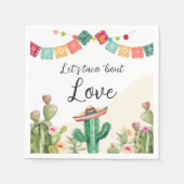 Serviette En Papier Taco Bout Love Fiesta Cactus Aquarelle Douche (Devant)