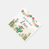 Serviette En Papier Taco Bout Love Fiesta Cactus Aquarelle Douche (Coin)