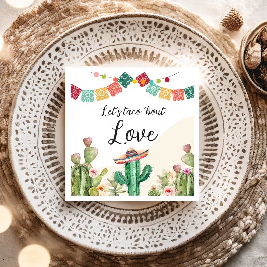 Serviette En Papier Taco Bout Love Fiesta Cactus Aquarelle Douche
