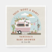 Serviette En Papier Taco Bout Un Bébé Boho Camper Baby shower Fille (Devant)