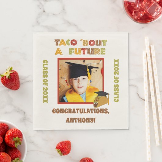 Serviette En Papier Taco Bout, une fête pour la graduation en photo (En situation)