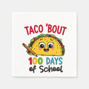 Serviette En Papier Taco environ 100 jours d'école Funny Enseignants T