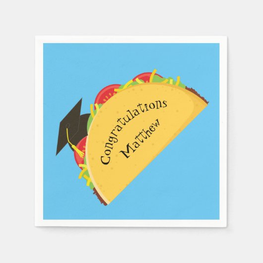 Serviette En Papier Taco Fiesta Graduation Party (Devant)