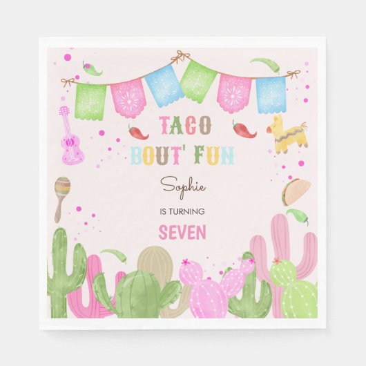 Serviette En Papier Taco sur le plaisir fiesta mexicaine fille anniver (Devant)