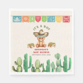 Serviette En Papier Tacos et Nounours Cactus Baby shower garçon Fiesta (Devant)