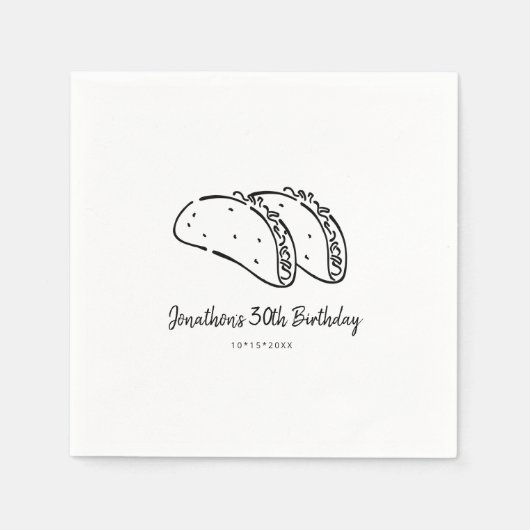 Serviette En Papier Tacos fête d'anniversaire Napkin (Devant)