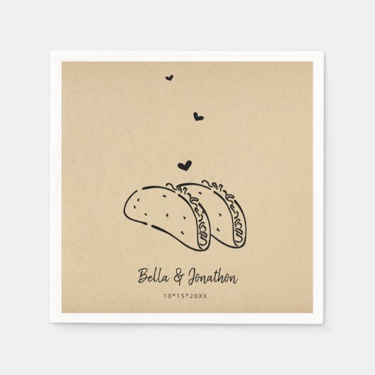 Serviette En Papier Tacos Mariage Napkin (Devant)